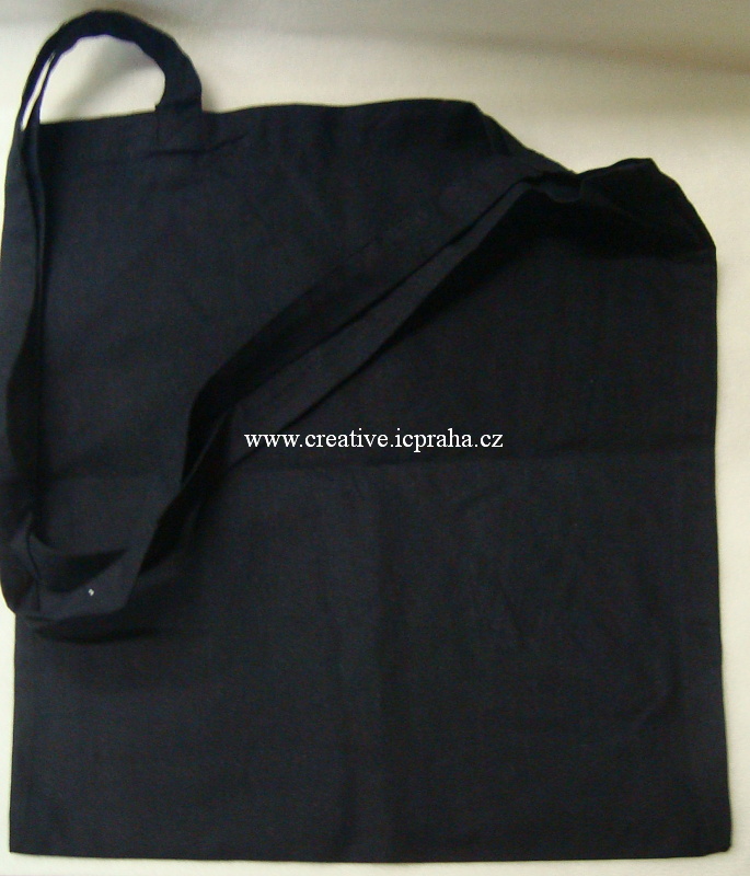 bavlněná taška 38x42cm - dlouhé ucho - černá
